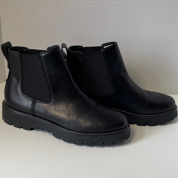 Sperry Men's Size 10 Black Leather Chelsea Boots Mountain Sliders  Black - Picture 1 of 9